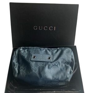 Authentic Gucci Blue Monogram Clutch/Crossbody